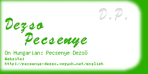 dezso pecsenye business card